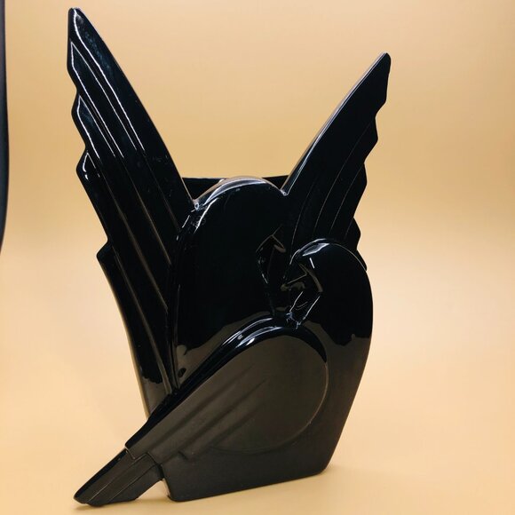 Vintage Fitz and Floyd Skylark Dove Vase: Art Deco Revival Ceramic Centerpiece - Picture 4 of 10